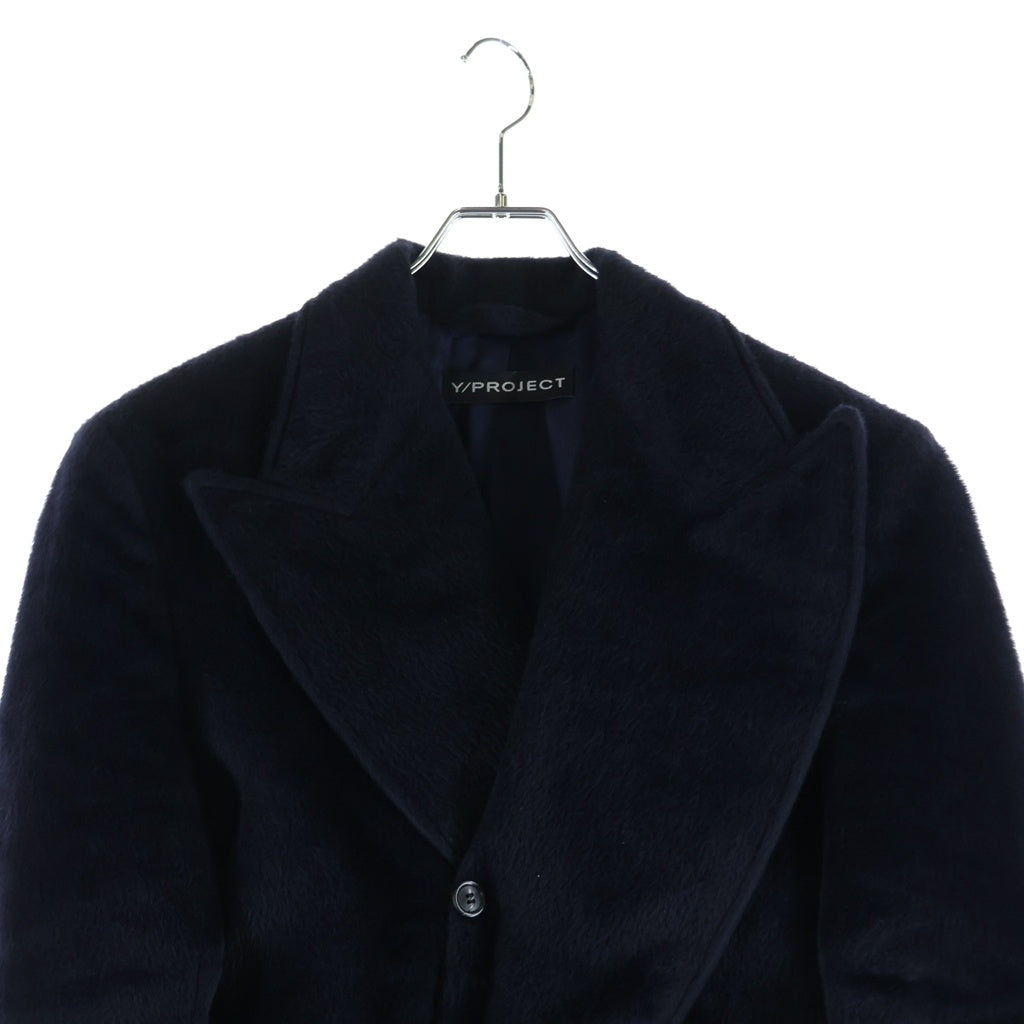 Y/PROJECT(ワイプロジェクト) Double Lapel Alpaca & Wool Coat ダブルラペル アルパカ&ウールコート ブラック