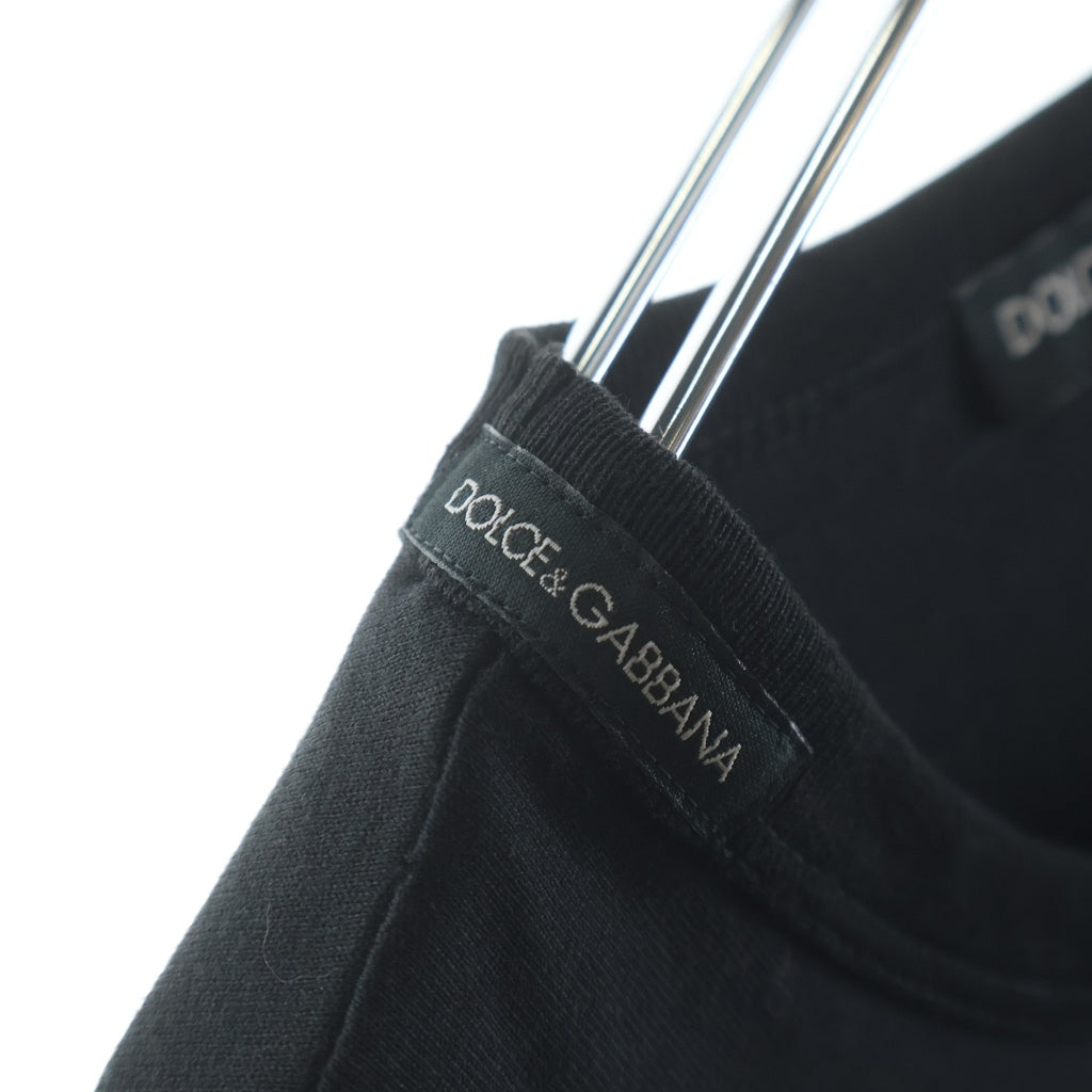 DOLCE & GABBANA(ドルチェアンドガッバーナ) フロントカウボーイパッチ クルーネック半袖カットソーTシャツ ブラック