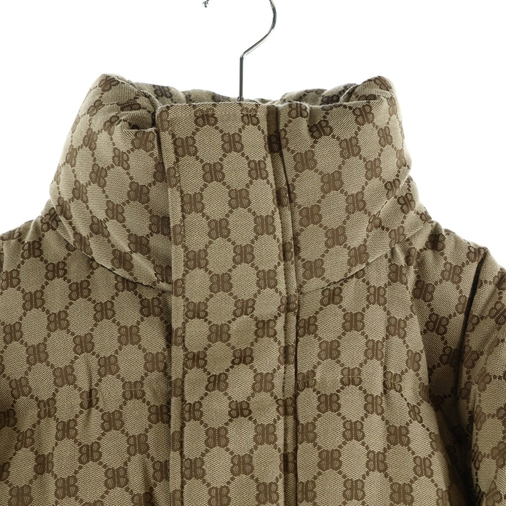BALENCIAGA(バレンシアガ) ×GUCCI the hacker project グッチ ハッカープロジェクト BB総柄 パフィダウンジャケット 中綿ジャケット ベージュ 681885 TL053 9585