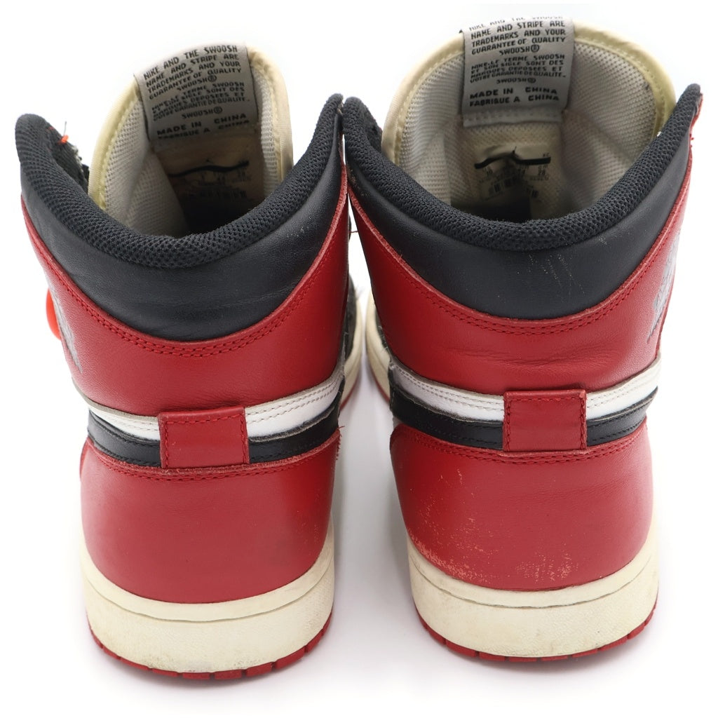 NIKE(ナイキ) 13年 AIR JORDAN1RETO HIGH OG エアジョーダン1 レトロ OG ハイカットスニーカー シューズ レッド 555088-184