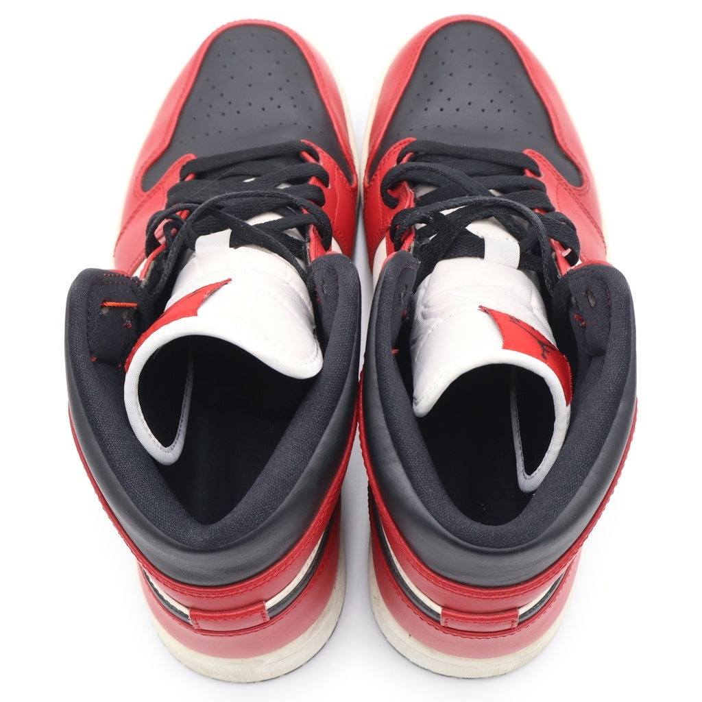 NIKE(ナイキ) AIR JORDAN 1 MID CHICAGO BLACK TOE エアジョーダン1 シカゴ ブラック トゥ つま黒 ミッドカットスニーカー ブラック/ホワイト/レッド US10/28cm 554724-069