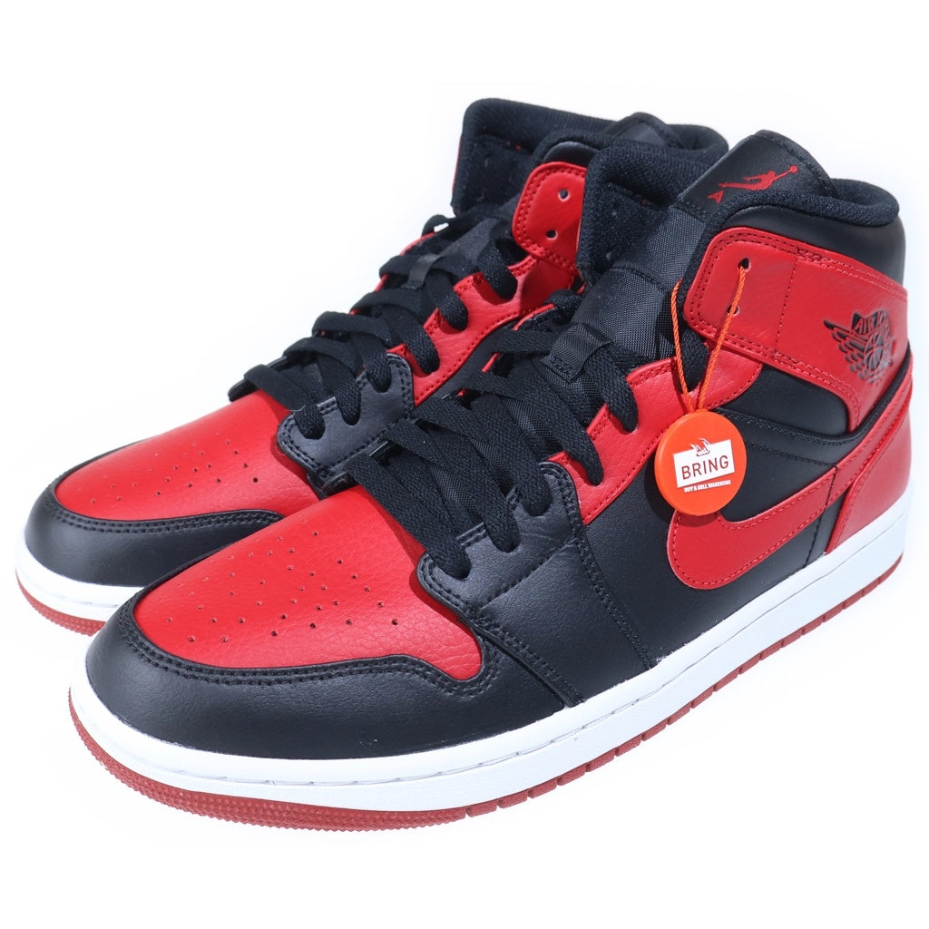 NIKE(ナイキ) AIR JORDAN 1 MID BRED 554724-074 エアージョーダン ブレッド ハイカットスニーカー シューズ ブラック/レッド US10/28cm
