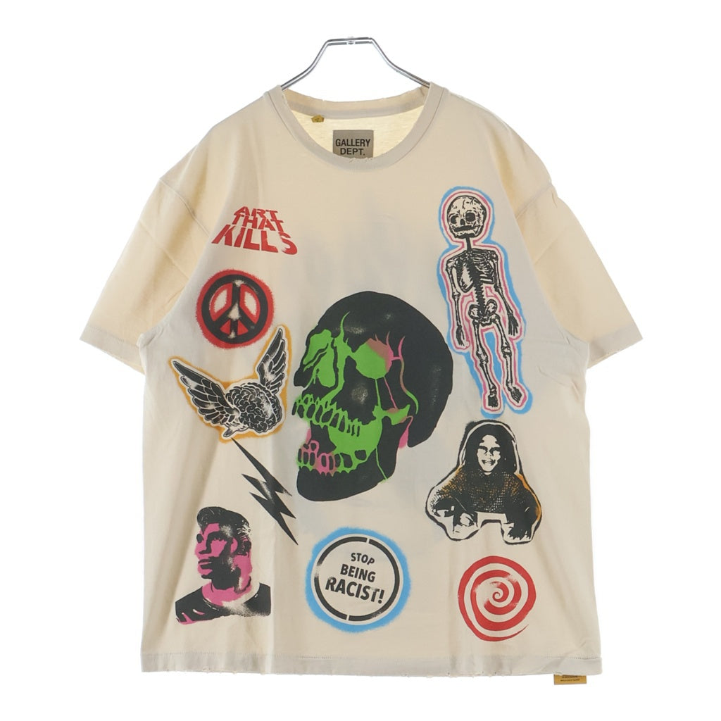 GALLERY DEPT.(ギャラリーデプト) スカルグラフィックプリント 半袖Tシャツ カットソー ホワイト