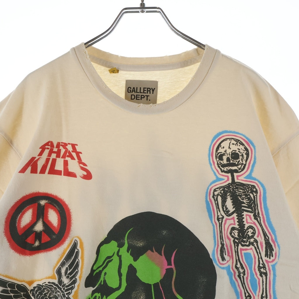 GALLERY DEPT.(ギャラリーデプト) スカルグラフィックプリント 半袖Tシャツ カットソー ホワイト