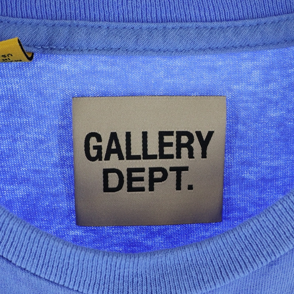 GALLERY DEPT.(ギャラリーデプト) Le Bar Shop LS Tee ポケットロゴ プリント クルーネックロングスリーブ長袖Tシャツ ブルー