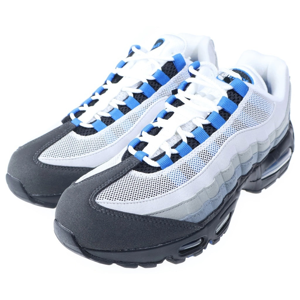 NIKE(ナイキ) AIR MAX 95 BIG BUBBLE WHITE/BLUE SPARK-NEUTRAL GREY エアマックス95 ビックバブル レザーローカットスニーカー ホワイト/ブルー US9/27cm IM7410-100