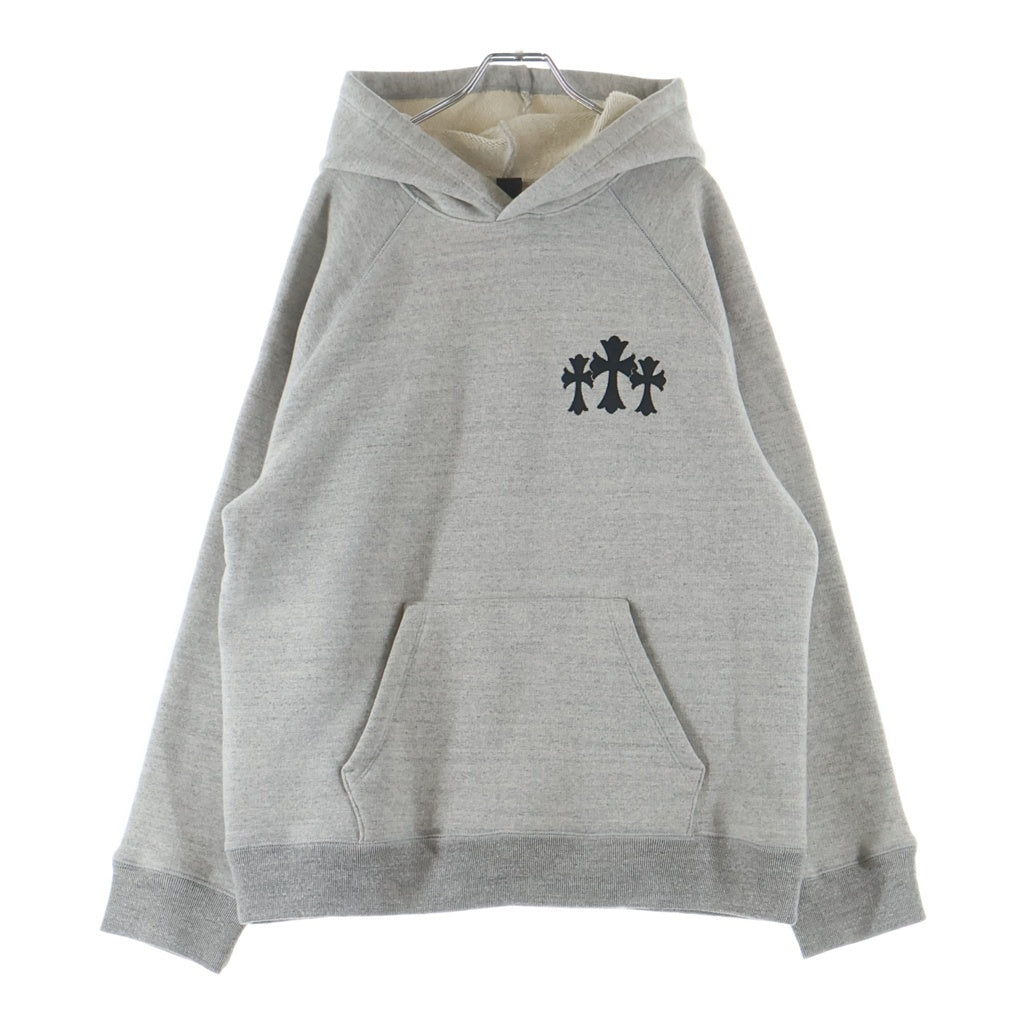CHROME HEARTS(クロムハーツ) 7‐11 Y NOT Cemetery Cross Applique Embroidery Hoodie ワイノット セメタリークロス アップリケ刺繍 プルオーバーパーカー グレー