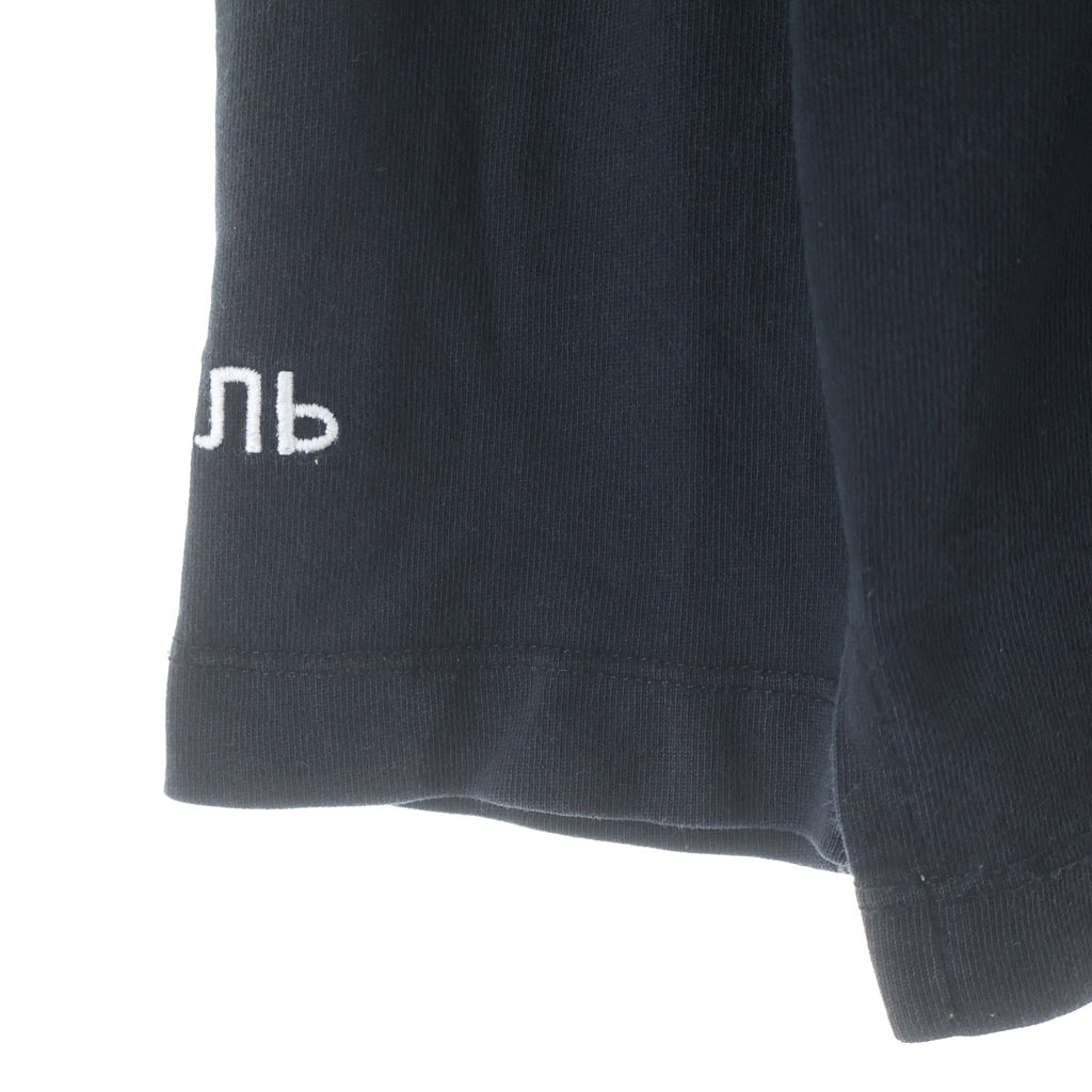 HERON PRESTON(ヘロンプレストン) 18SS ロゴ刺繍モックネック 長袖Tシャツ カットソー ブラック HMAB001S18600010
