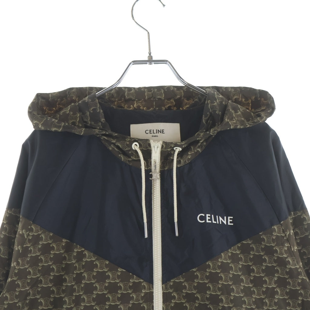CELINE(セリーヌ) トリオンモノグラム ナイロンフーデッドブルゾンジャケット ブラウン 2W343344N