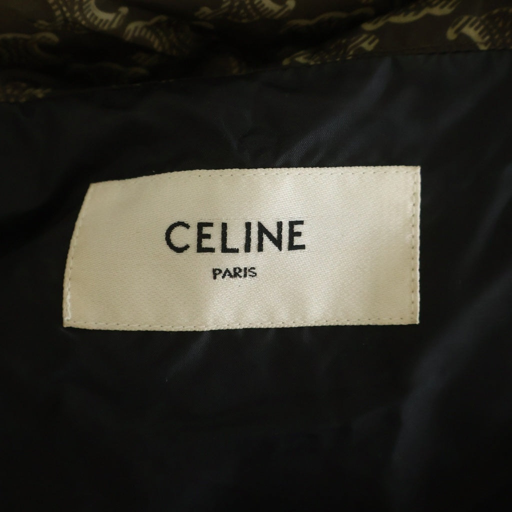 CELINE(セリーヌ) トリオンモノグラム ナイロンフーデッドブルゾンジャケット ブラウン 2W343344N
