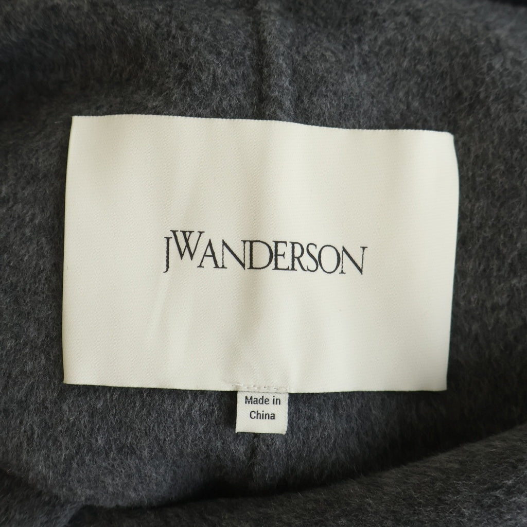J.W.ANDERSON(ジェー ダブリュー アンダーソン) ボタンアップ ダブルブレスト フーデットコート グレー