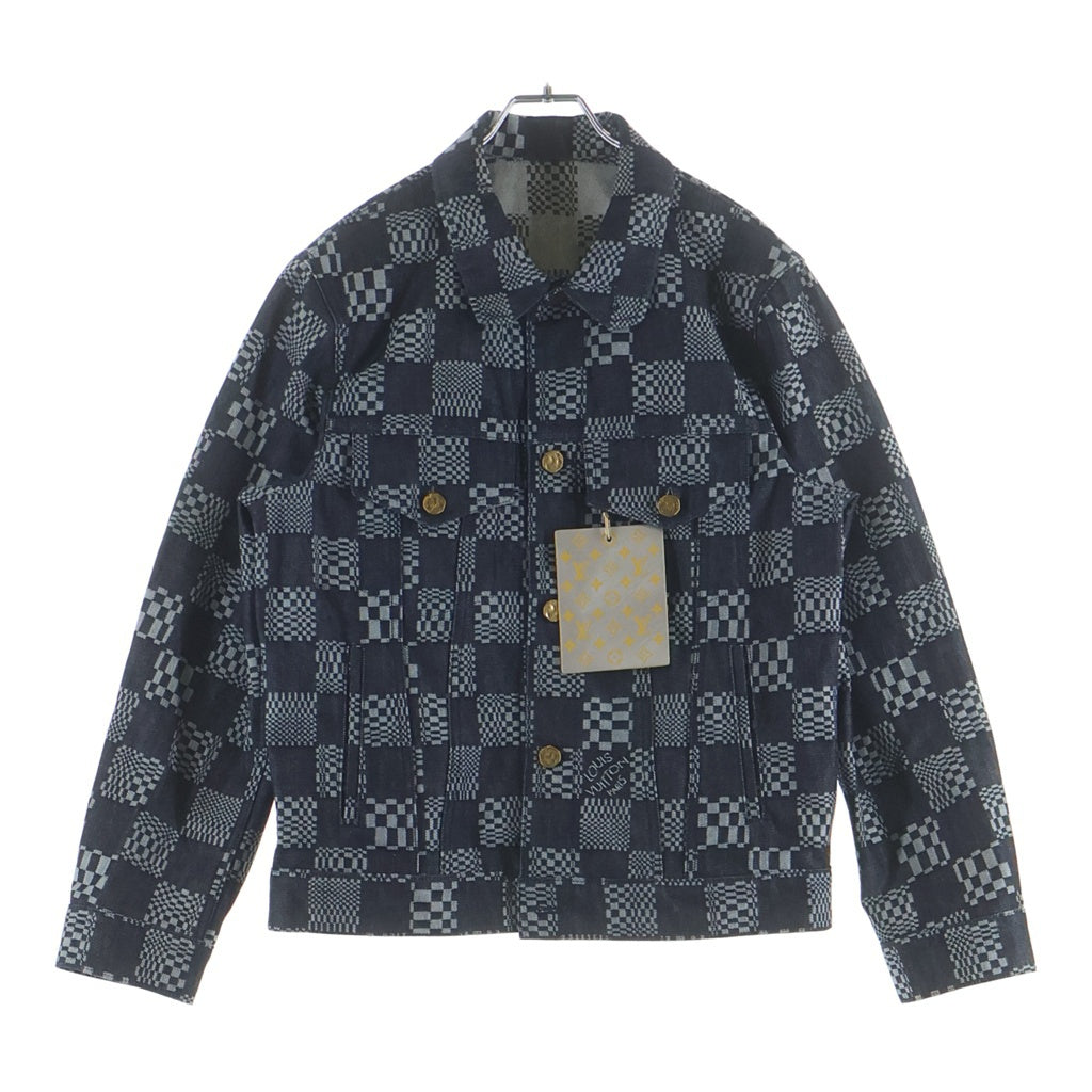 LOUIS VUITTON(ルイヴィトン) ボタンアップ ダミエデニムジャケット ブラック/グレー RM212Q EW2 HLA50W