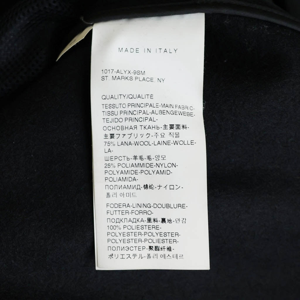 1017 ALYX 9SM(アリクス) Tailored Felt Coat ステンカラーコート ブラック 48
