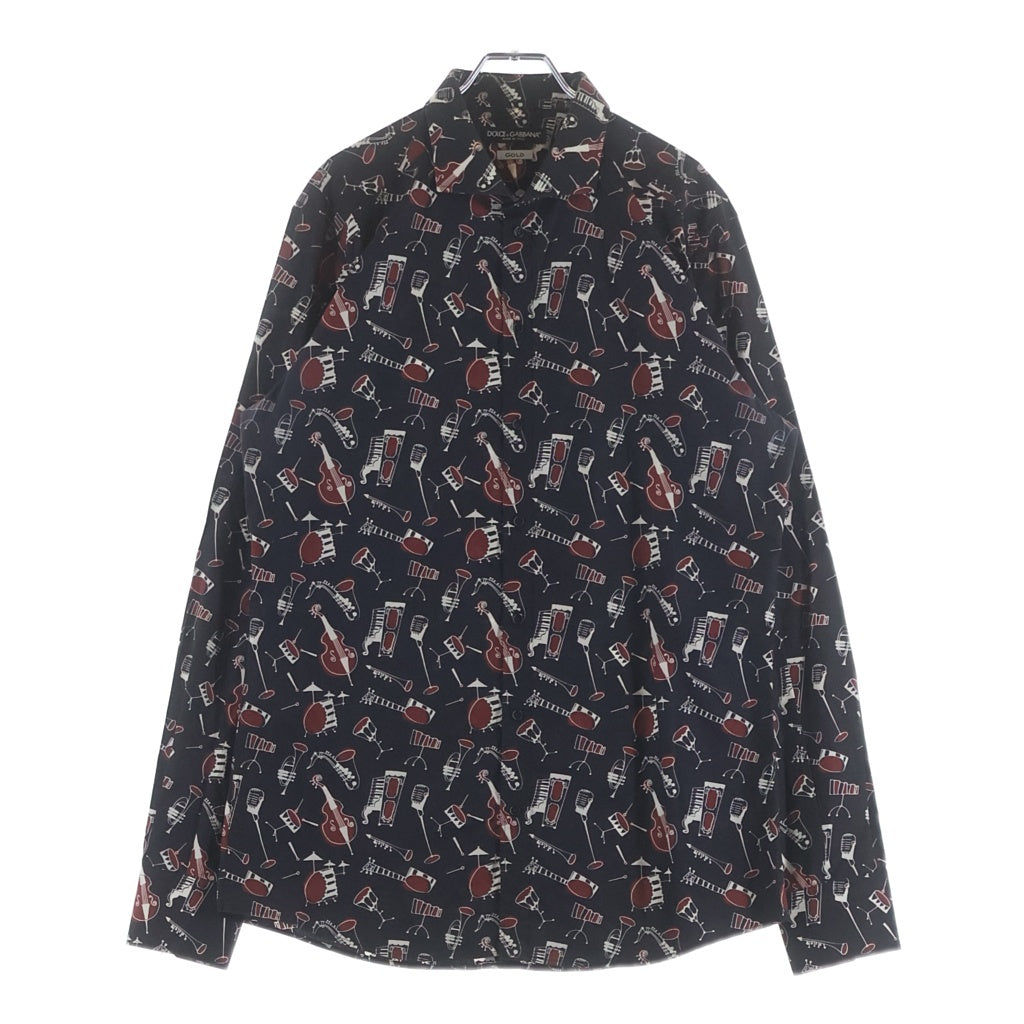DOLCE & GABBANA(ドルチェアンドガッバーナ) 総柄長袖シャツ シャツ ブラック G5EB6T FS52X