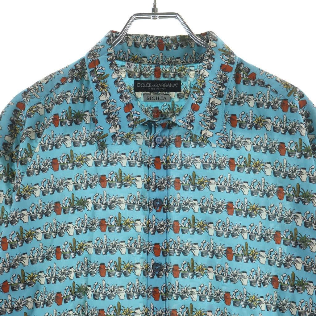 DOLCE & GABBANA(ドルチェアンドガッバーナ) フラワー総柄 ボタンアップ襟付き長袖シャツ マルチカラー G5CE5T FSECK