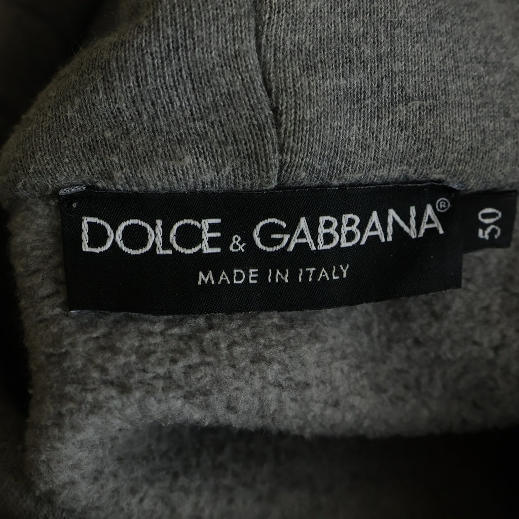 DOLCE & GABBANA(ドルチェアンドガッバーナ) GRAPHIC LOGO HOODIE グラフィックロゴプリント プルオーバーフーディー パーカー グレー G9VU7T