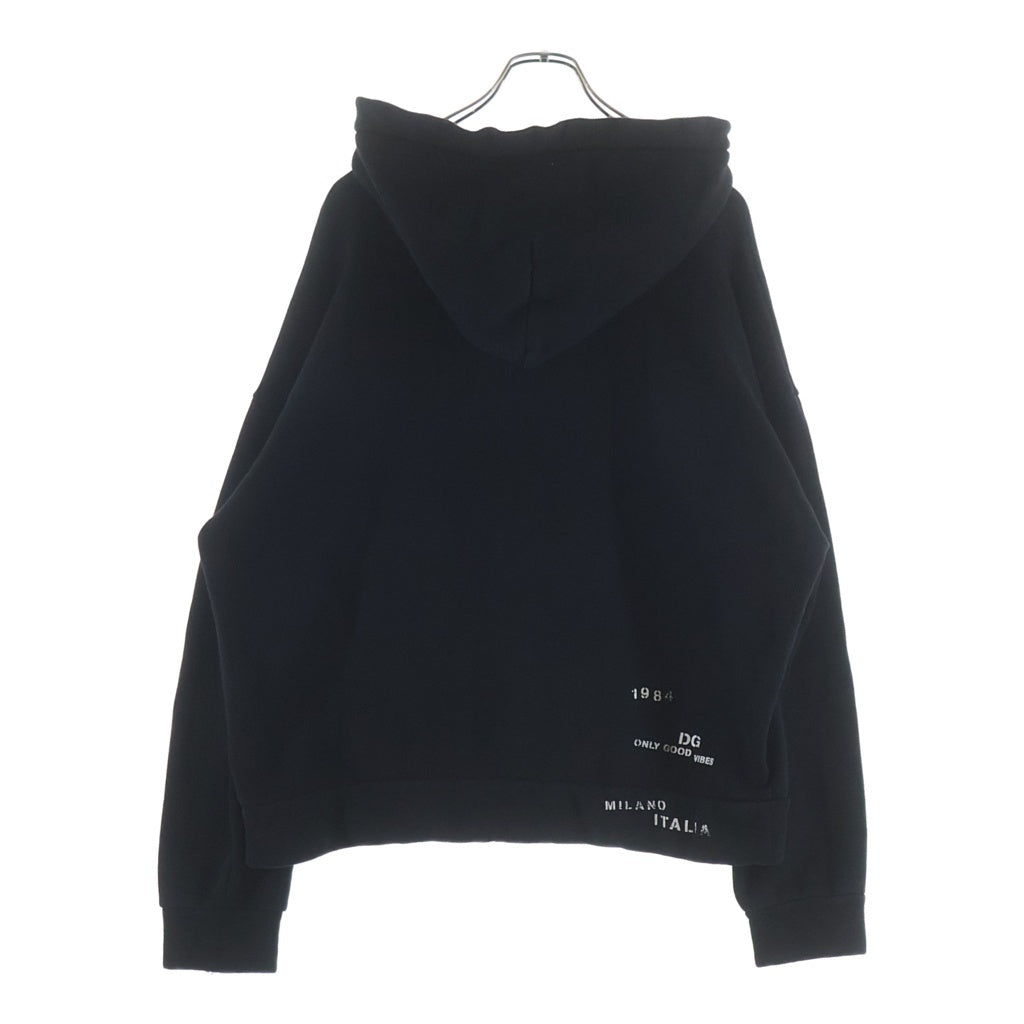 DOLCE & GABBANA(ドルチェアンドガッバーナ) フロントグラフィックプルオーバーパーカー ブラック G9VC9Z FU77G