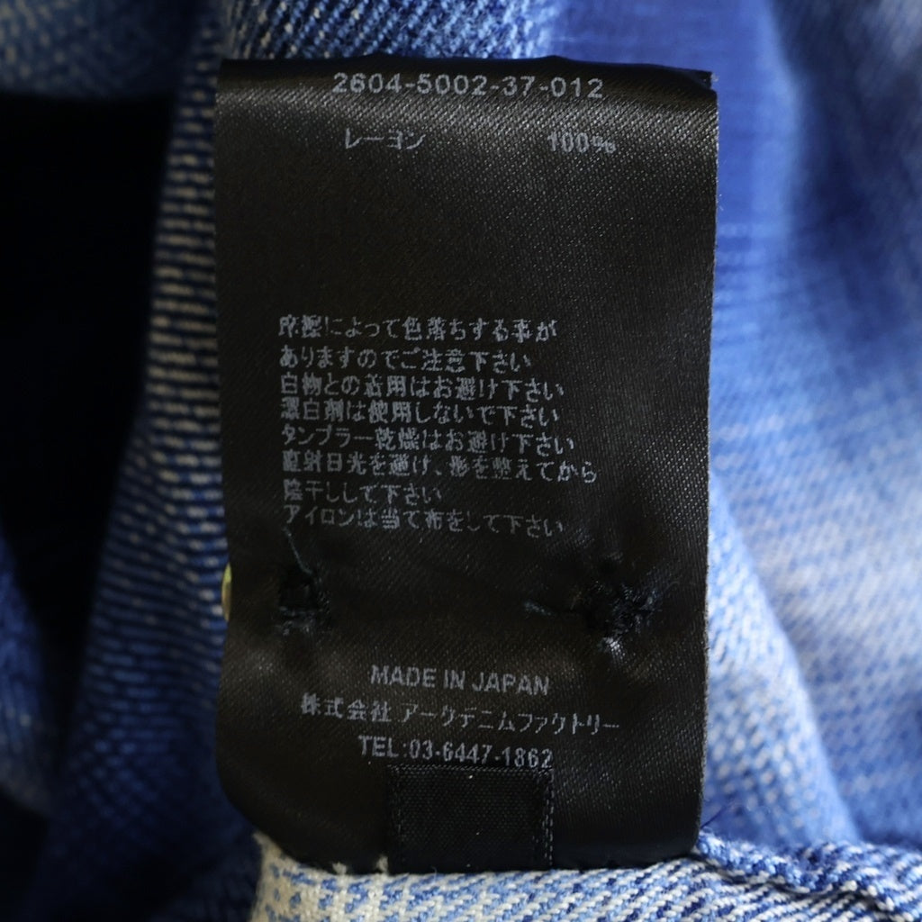 MINEDENIM(マインデニム) 26SS Ombre Open Collar Shirt オンブレチェックシャツ ブルー