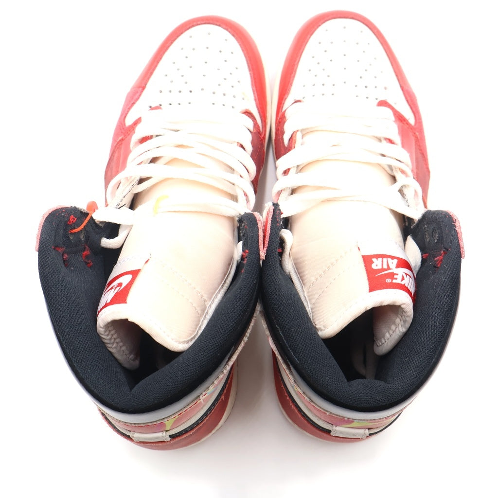 NIKE(ナイキ) AIR JORDAN1 RETRO HIGH OG SPIDER-MAN エアジョーダン1 スパイダーマン レザーハイカットスニーカー レッド US8.5/26.5CM DV1748-601