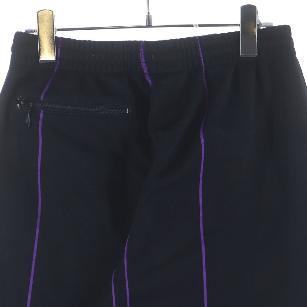 Needles(ニードルス) TRACK PANTS 総柄トラックパンツ ストレートパンツ ブラック/パープル SX403
