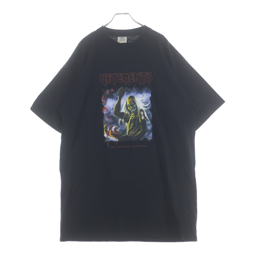 VETEMENTS(ヴェトモン) 21SS スカルプリントオーバーサイズTシャツ 半袖Tシャツ カットソー ブラック UE51TR570B