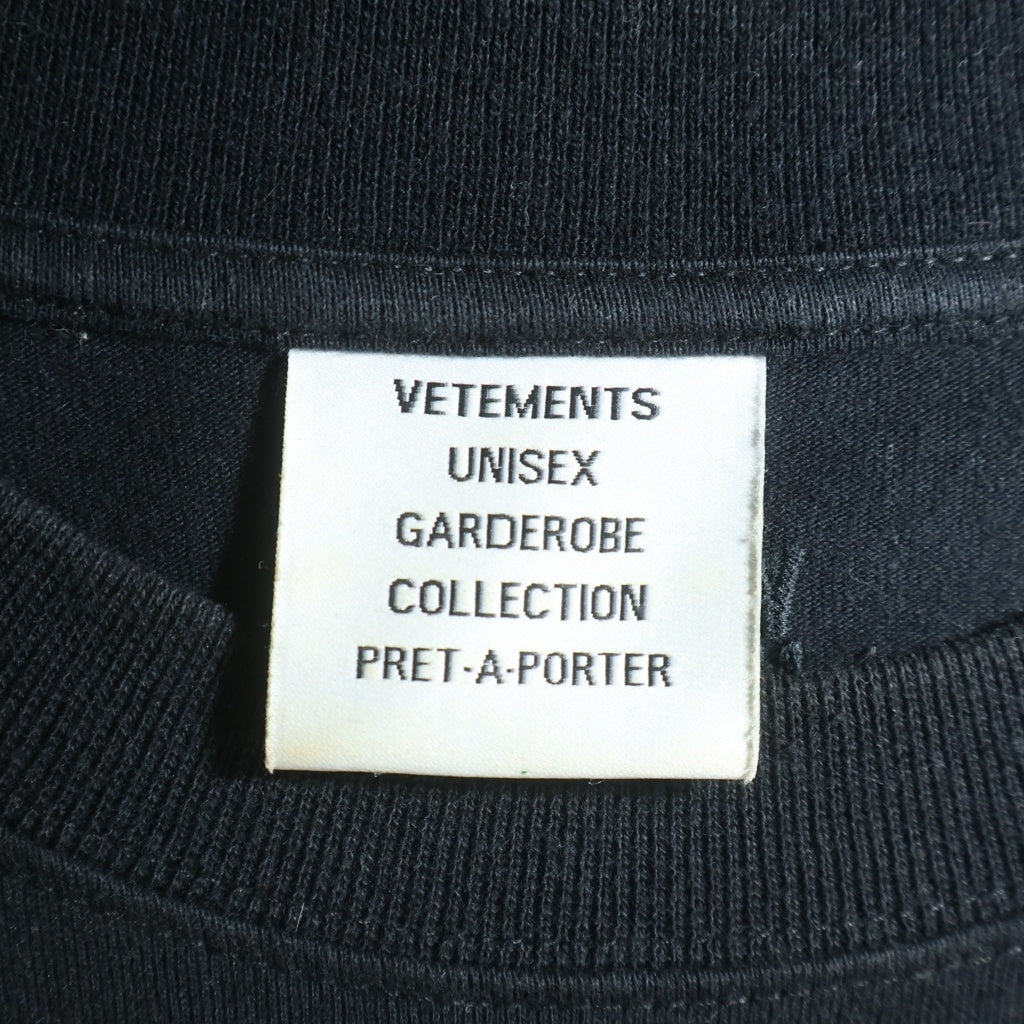 VETEMENTS(ヴェトモン) 21SS スカルプリントオーバーサイズTシャツ 半袖Tシャツ カットソー ブラック UE51TR570B