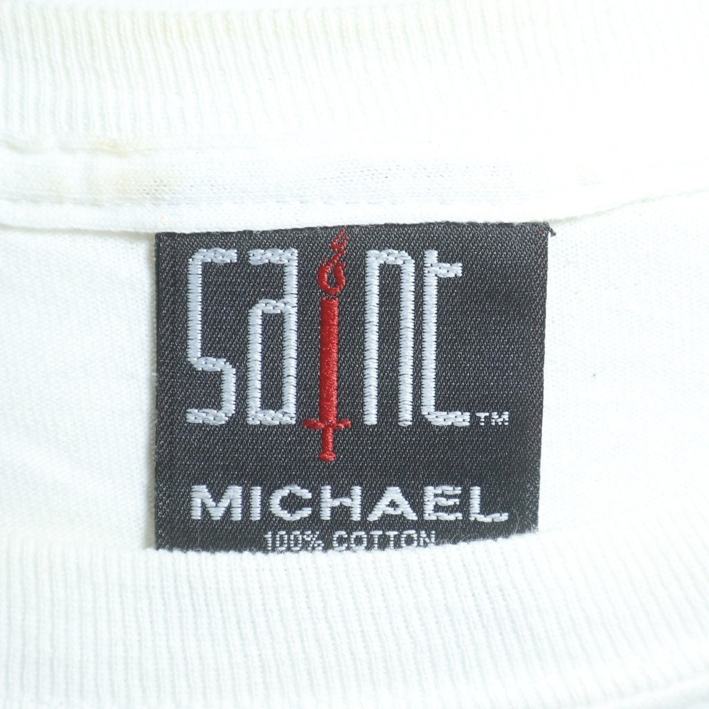 SAINT MICHAEL(セントマイケル) Cali Thornhill DeWitt PEOPLE PROBLEM 2020 カリ・ソーンヒル・デウィット グラフィックロングスリーブTシャツ カットソー ホワイト