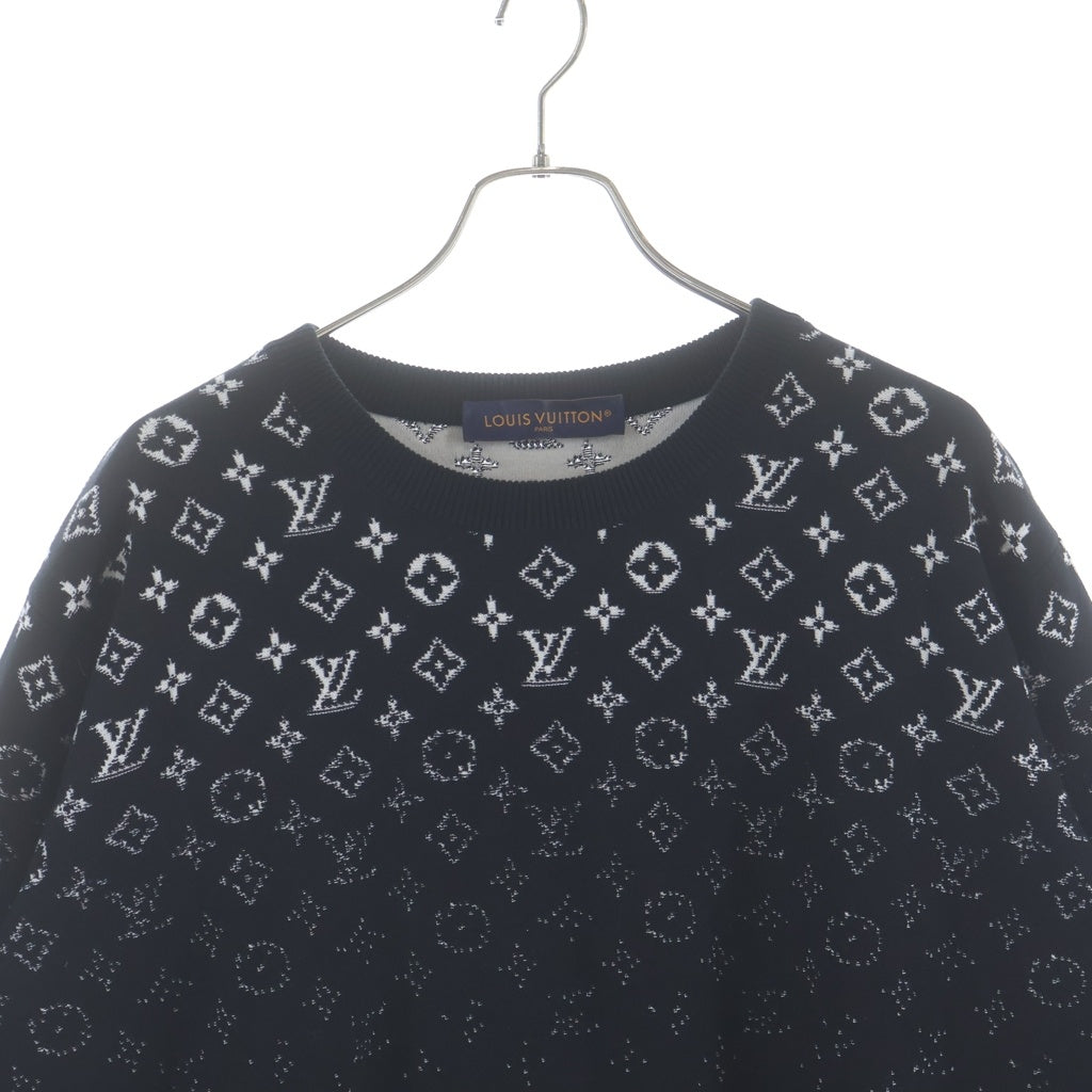 LOUIS VUITTON(ルイヴィトン) 24SS グラディエントモノグラム クルーネックニット グラデーションニット ブラック RM241Q USO HQN42W