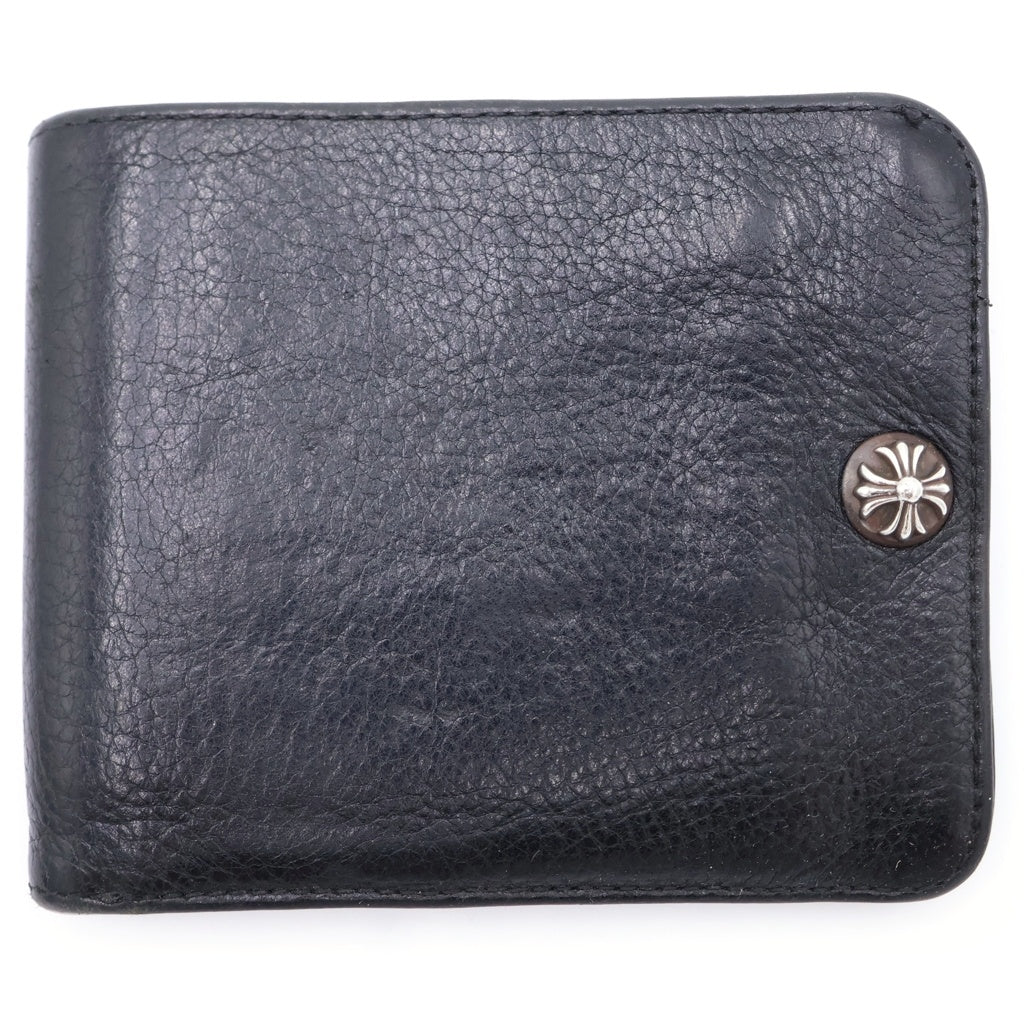 CHROME HEARTS(クロムハーツ) 1SNAP 1スナップ クロス ボールボタン レザーウォレット 財布 ブラック BCA361