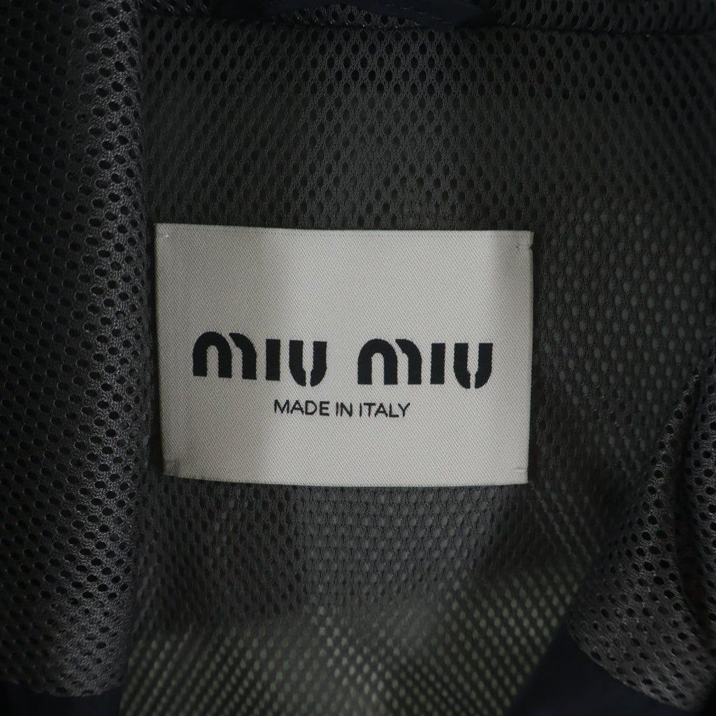 miumiu(ミュウミュウ) 25SS Technical Nylon Zip Up Jacket テクニカル ジップアップ ジャケット ブルゾン グレー/ブラック