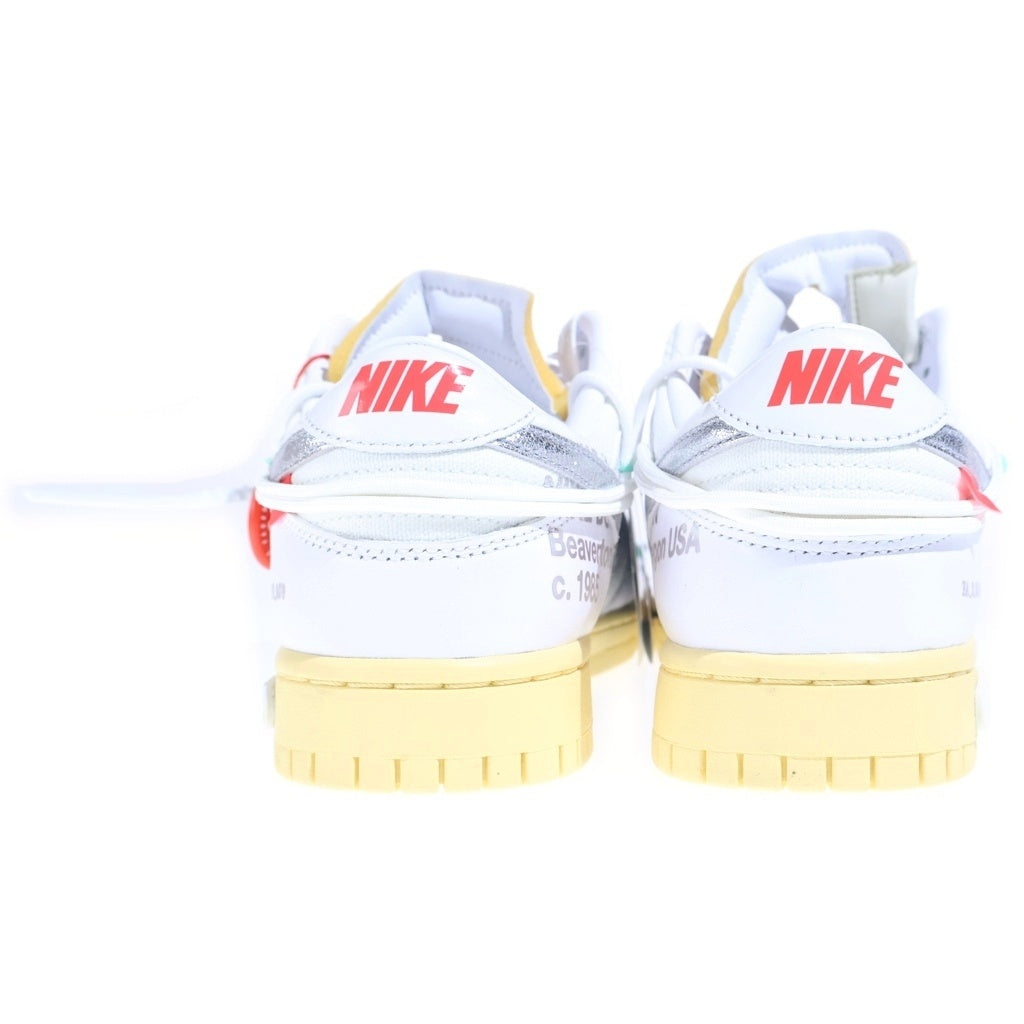 NIKE(ナイキ) ×OFF WHITE DUNK LOW 1OF50 LOT1 オフホワイト ロットワン レザーローカットスニーカー ホワイト US9.5/27.5cm DM1602-127