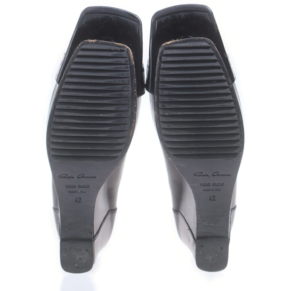 Rick Owens(リックオウエンス) 24AW GRILLED WEDGE BEATLE グリル ウェッジ ビートル レザー ブーツ ブラック