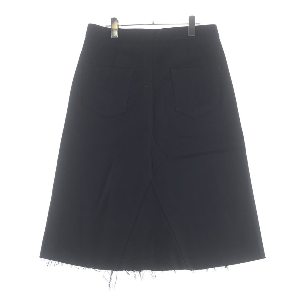 Rick Owens(リックオウエンス) 23AW distressed-finish knee-length denim skirt ダメージ加工 デニムスカート ブラック RR02C7300-HBLK レディース