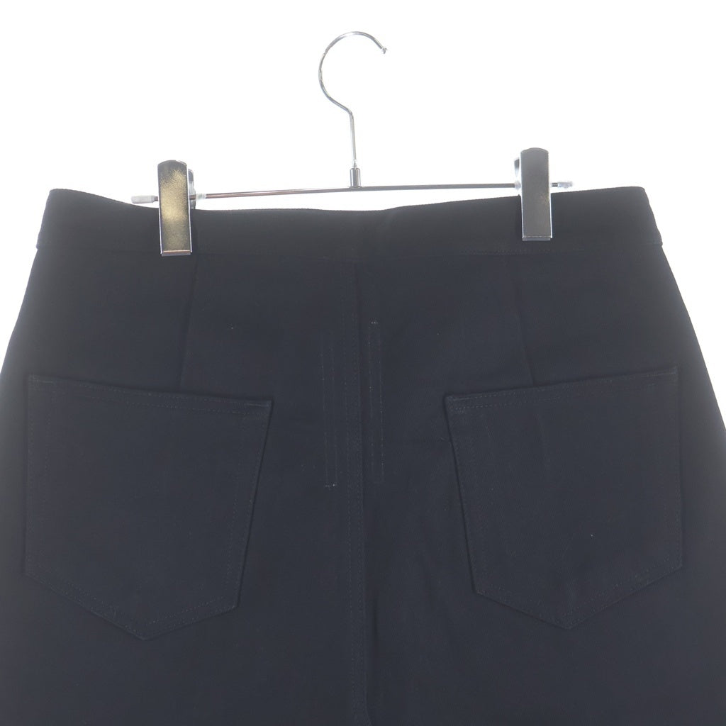 Rick Owens(リックオウエンス) 23AW distressed-finish knee-length denim skirt ダメージ加工 デニムスカート ブラック RR02C7300-HBLK レディース