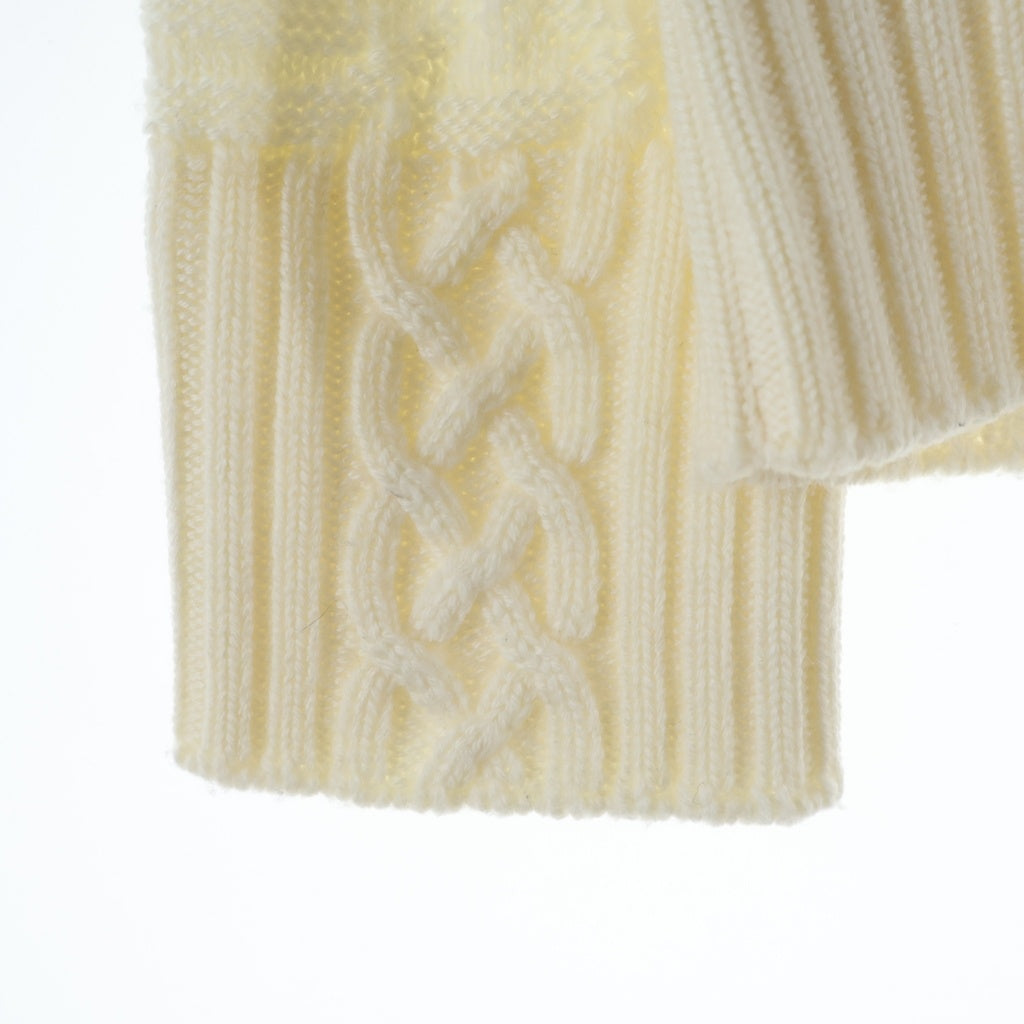 VERSACE(ヴェルサーチ) ロゴ刺繍 クルーネックシャギーニット ホワイト A82702