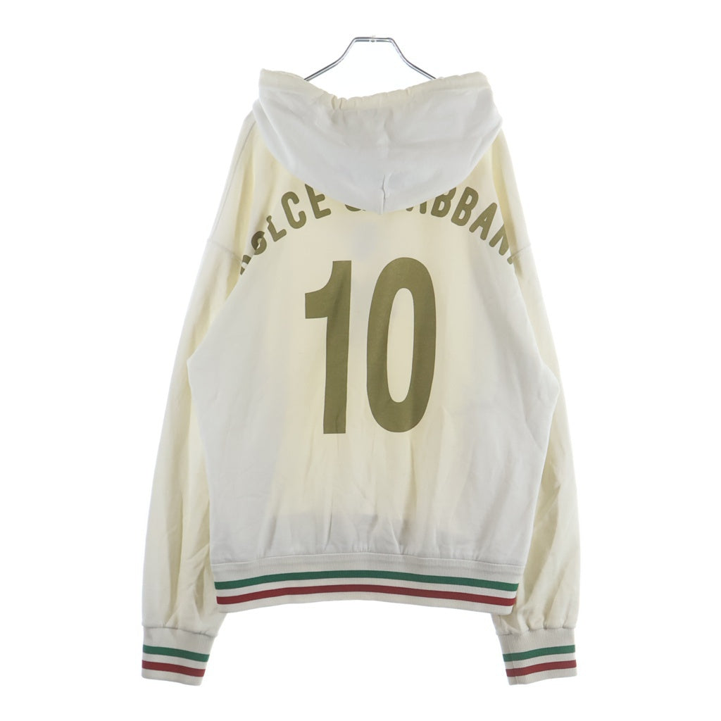 DOLCE & GABBANA(ドルチェアンドガッバーナ) イタリアロゴモチーフ プルオーバースウェットパーカー ホワイト/レッド/グリーン G9XF6Z/FU7DU