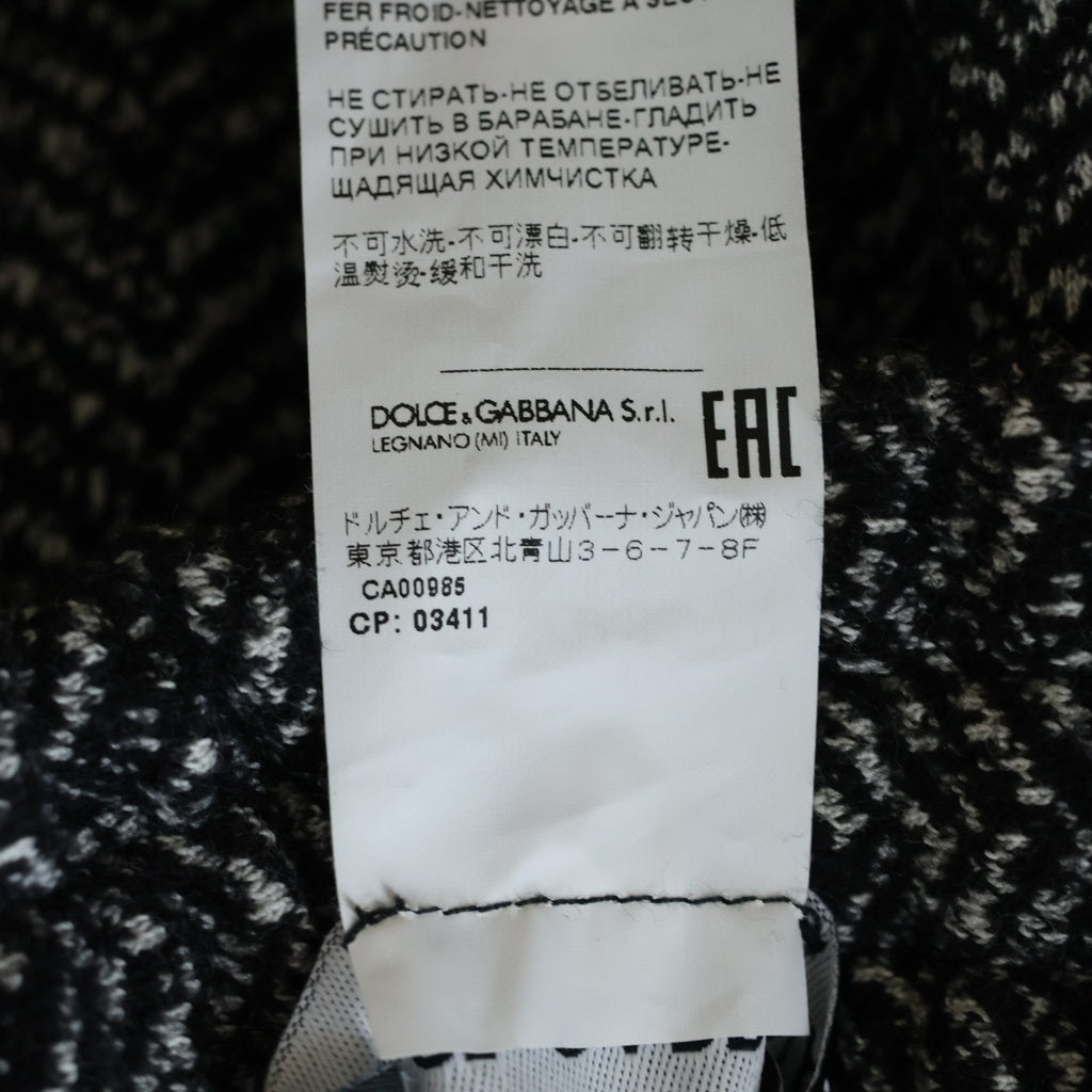 DOLCE & GABBANA(ドルチェアンドガッバーナ) ウール総柄 スウェットパンツ ブラック/ホワイト GWX6ET/FC7AR
