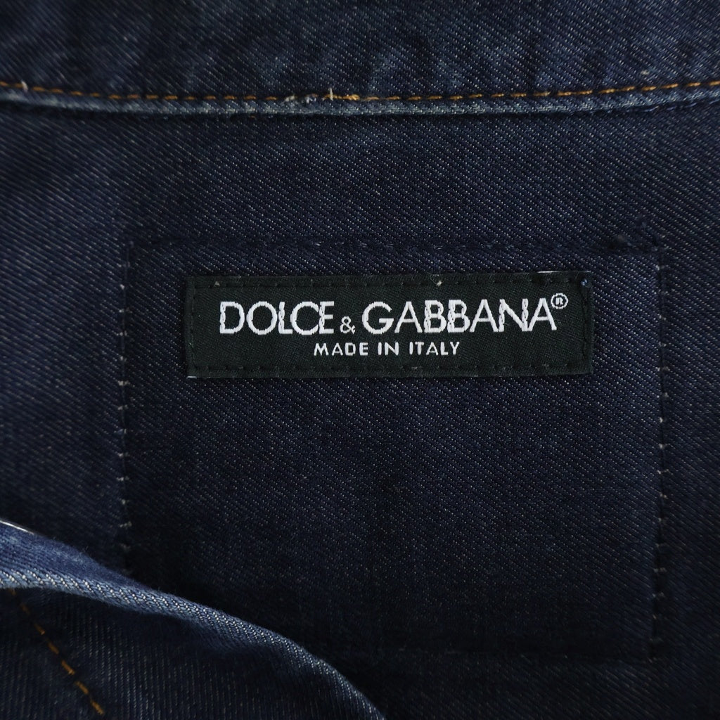 DOLCE & GABBANA(ドルチェアンドガッバーナ) ボタンアップ 襟付き 長袖デニムシャツ インディゴ G5EX7D/G8BY4