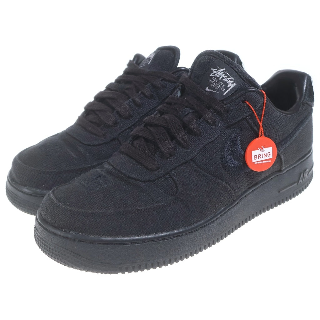 NIKE(ナイキ) ×STUSSY AIR FORCE 1 LOW FOSSIL STONE ステューシー エアフォース1 ロー フォッシルストーン ローカットスニーカー US9.5/27.5cm ブラック CZ9084-200