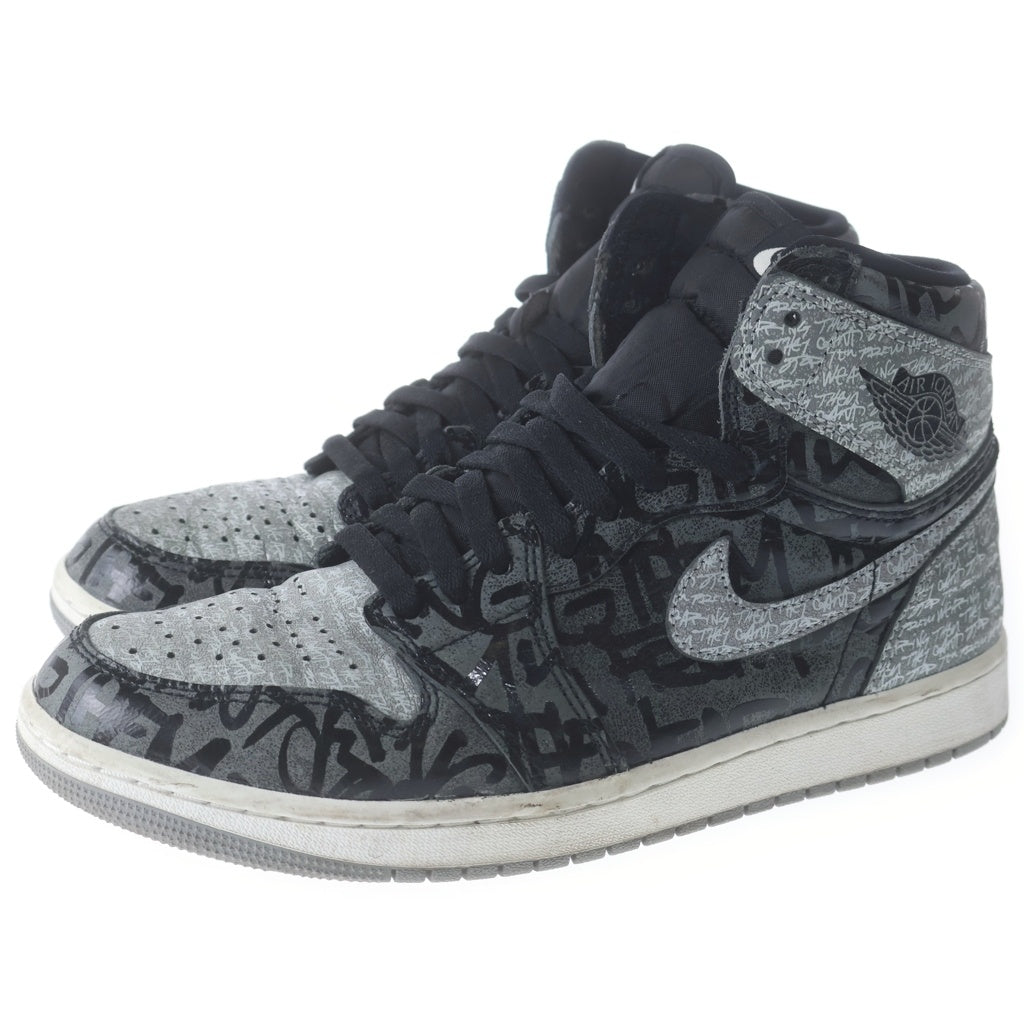 NIKE(ナイキ) AIR JORDAN 1 RETRO HIGH OG REBELLIONAIRE エアジョーダン1 レベリオネア ハイカットスニーカー ブラック/グレー US9.5/27.5cm 555088-036