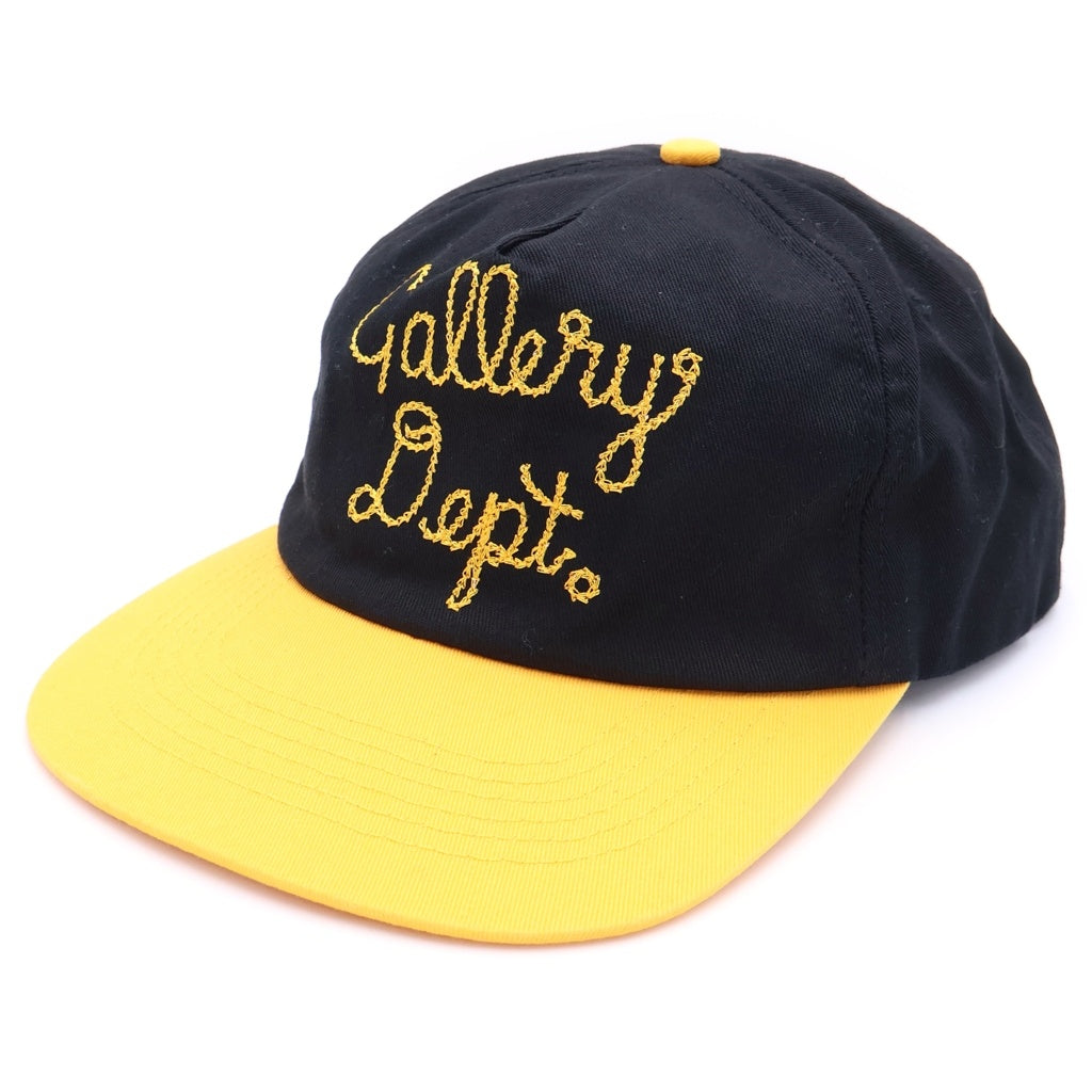 GALLERY DEPT.(ギャラリーデプト) 24AW Collector Cap 刺繍デザイン コレクターキャップ 帽子 ブラック/イエロー