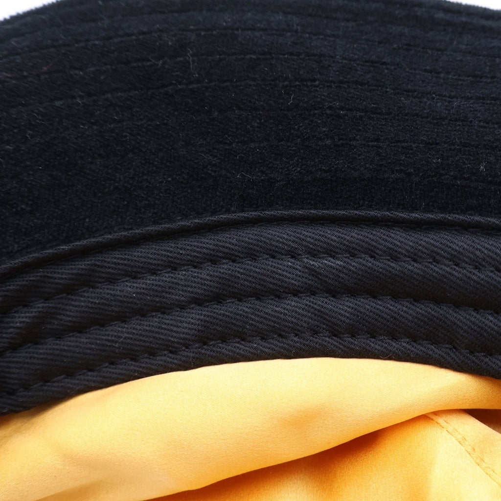 GALLERY DEPT.(ギャラリーデプト) Velvet Bucket Hat ベルベット フラット型 バケットハット 帽子 ブラック