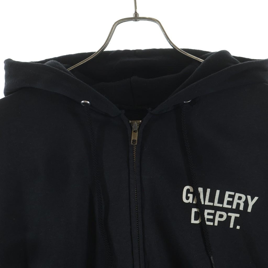 GALLERY DEPT.(ギャラリーデプト) SUN FADED ENGLISH LOGO ZIP UP HOODIE ユーズド加工 ジップアップフーディ パーカー ブラック