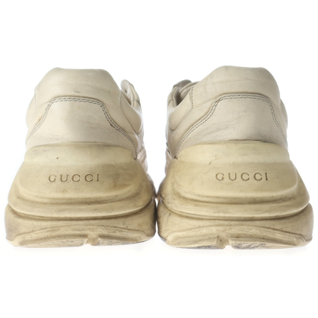 GUCCI(グッチ) RHYTON ヴィンテージ加工 ローカットスニーカー レザーシューズ ホワイト