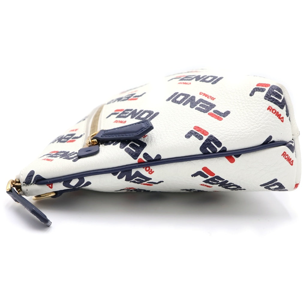 FENDI(フェンディ) ×FILA 19SS ALL logo bag フィラ レザーポーチバック ホワイト