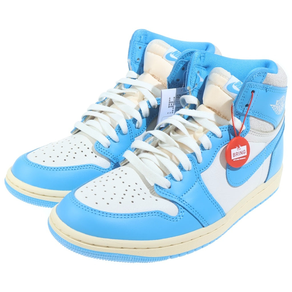NIKE(ナイキ) AIR JORDAN1 RETRO HIGH OG UNC REIMAGINED エアージョーダン1 レトロ UNC リマジンド レザーハイカットスニーカー ホワイト/ブルー US8.5/26.5cm DZ5485-402