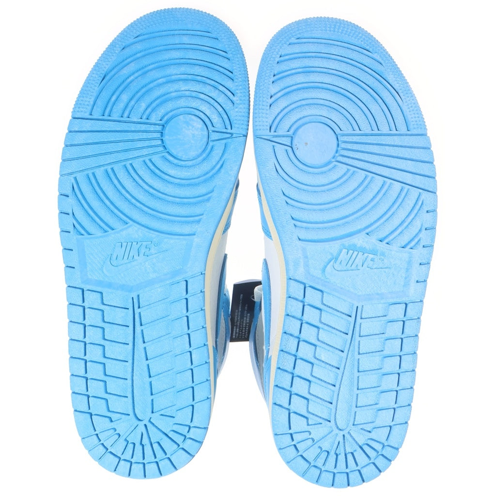 NIKE(ナイキ) AIR JORDAN1 RETRO HIGH OG UNC REIMAGINED エアージョーダン1 レトロ UNC リマジンド レザーハイカットスニーカー ホワイト/ブルー US8.5/26.5cm DZ5485-402