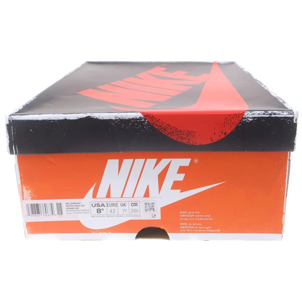 NIKE(ナイキ) AIR JORDAN1 RETRO HIGH OG UNC REIMAGINED エアージョーダン1 レトロ UNC リマジンド レザーハイカットスニーカー ホワイト/ブルー US8.5/26.5cm DZ5485-402