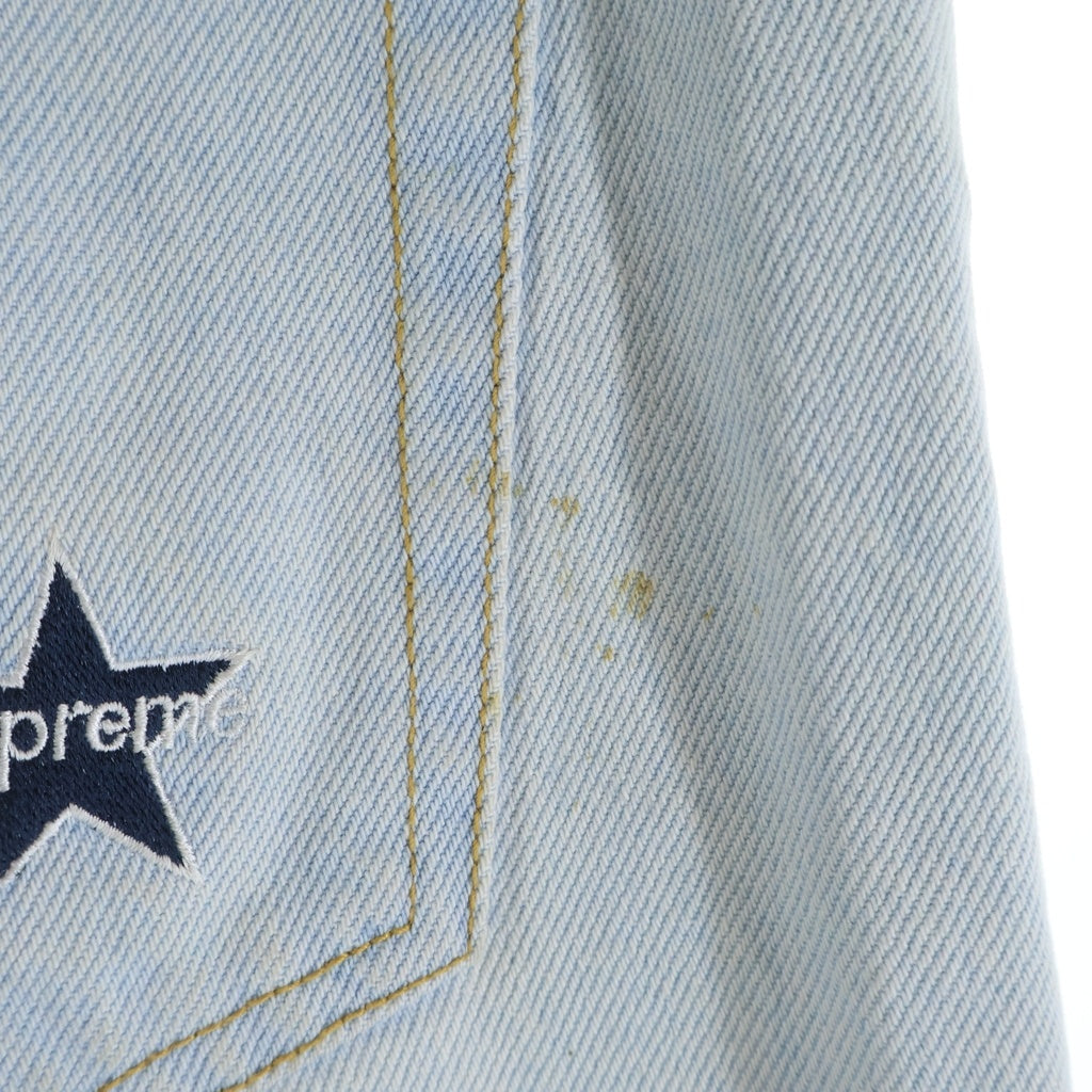 SUPREME(シュプリーム) 26SS バックポケット スターロゴ刺繍デニムパンツ ストレートパンツ ライトブルー
