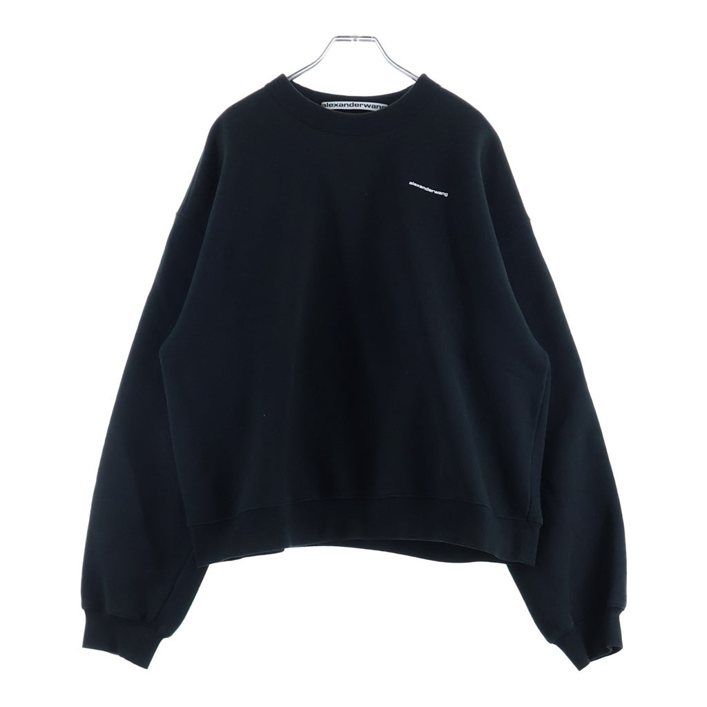 ALEXANDER WANG(アレキサンダーワン) LOGO CREWNECK SWEAT ロゴ クルーネック スウェットトレーナー ブラック UCC2221530